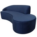 Ver mais imagens de Sofá Curvo 3 Lugares 180cm Eron Braço Direito Veludo Azul Marinho - Nexta Casa