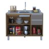 Balcão Cozinha Gabinete Pia 120 Premium com Tampo Removível:freijó/ Connect - 2