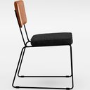 Ver imagem 6 de Cadeira Decorativa Estofada Sala Jantar Allana L02 Couríssimo Camel Linho Chumbo - Lyam Decor