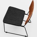 Ver imagem 7 de Cadeira Decorativa Estofada Sala Jantar Allana L02 Couríssimo Camel Linho Chumbo - Lyam Decor