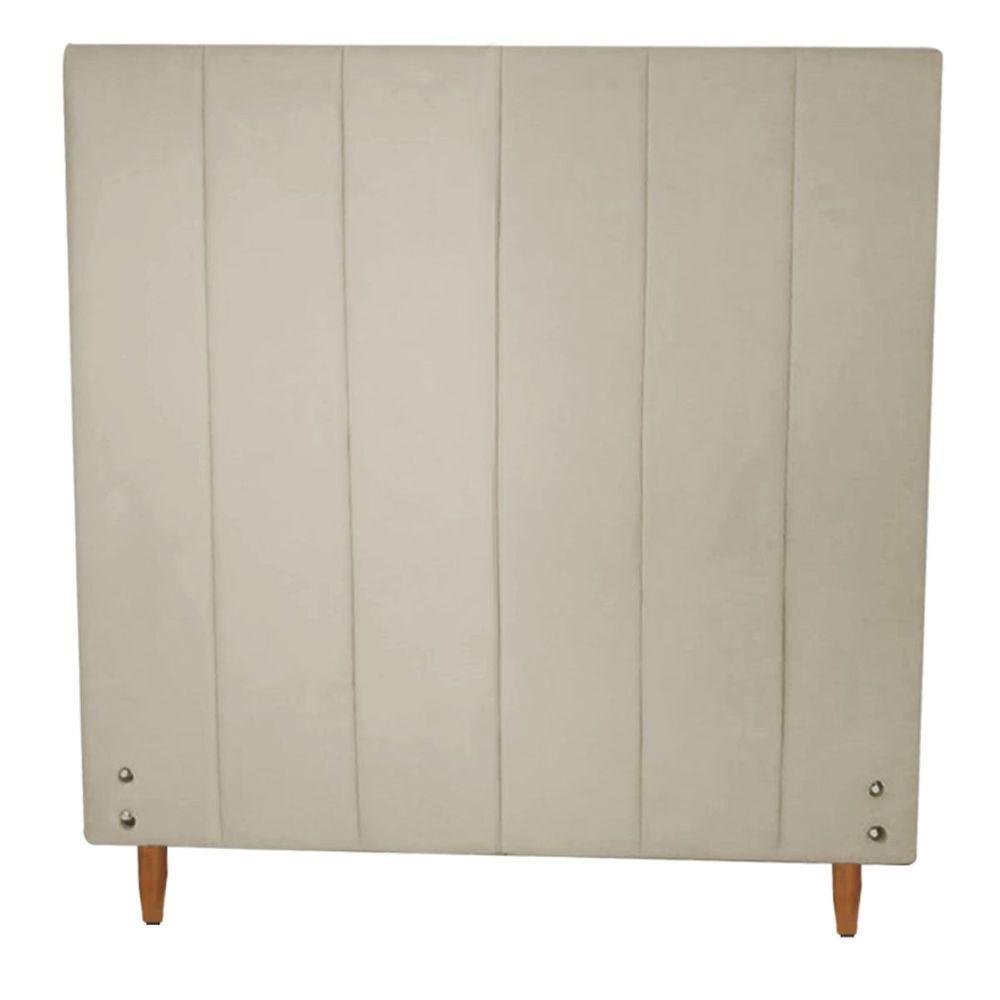 Cabeceira para Cama Box Viúva Suede Bege 120cm - 1