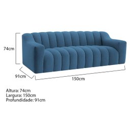 Sofá 2 Lugares Luxo Recepção Escritorio Sala Elegance 150cm Linho - 3