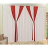 Cortina Rafaela 2m x 1,70m Malha Gel + Abraçadeiras - Vermelho/Branco - 1