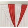 Cortina Rafaela 2m x 1,70m Malha Gel + Abraçadeiras - Vermelho/Branco - 2