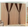 Cortina Rafaela 3m x 2,80m Malha Gel + Abraçadeiras - Avelã/Tabaco - 1