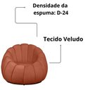 Ver imagem 4 de Poltrona Decorativa Concha Base Arco Giratória Veludo Cor Terracota