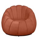 Ver imagem 7 de Poltrona Decorativa Concha Base Arco Giratória Veludo Cor Terracota