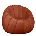 Ver imagem 1 de Poltrona Decorativa Concha Base Arco Giratória Veludo Cor Terracota