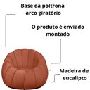 Ver imagem 3 de Poltrona Decorativa Concha Base Arco Giratória Veludo Cor Terracota