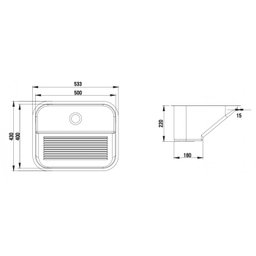 Tanque Inox Sobrepor 50x40x20cm 27 Litros- Construinox - 2