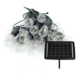 Varal Solar 20 Lampadas 12 Metros Placa Solar Led Filamento Cordao Festa Casamento Aniversario Jardi - 2