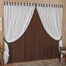 Cortina Eloá 2,60M X 1,60M Alt. Microfibra com Voil - Tabaco - 1