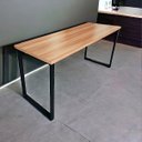 Ver imagem 1 de Mesa Escrivaninha Office Estilo Industrial 150x60x70 Nogal/preto Mesa para Escritório Estilo