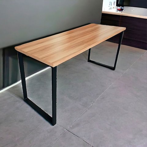 Mesa Escrivaninha Office Estilo Industrial 150x60x70 Nogal/preto Mesa para Escritório Estilo