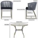 Ver imagem 2 de Mesa com 6 Cadeiras de Jantar Roma 120cm e Noronha em Alumínio Fendi Corda Náutica Estofado 12 Trama