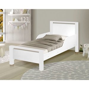 Mini Cama Infantil Branca com Colchão 148x68x10 Cm