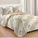 Ver imagem 1 de Kit Cobre Leito Colcha Casa Scarpa Mix Queen Estampado Dupla Face Floral 3 Peças - Janaína
