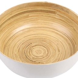 Tigela Branca Redonda em Madeira - 20x9 cm - 2