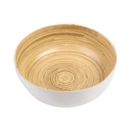 Tigela Branca Redonda em Madeira - 20x9 cm - 1