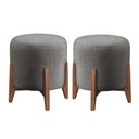 Ver imagem 1 de Kit 2 Puff Decorativo para Sala Redondo Luxo Roma Suede Cinza