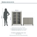Ver imagem 3 de Kit Cristaleira com Buffet Bend Frisado Principal Incolar Grigio Metal Preto