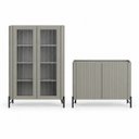 Ver imagem 2 de Kit Cristaleira com Buffet Bend Frisado Principal Incolar Grigio Metal Preto