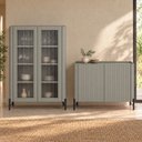 Ver imagem 1 de Kit Cristaleira com Buffet Bend Frisado Principal Incolar Grigio Metal Preto