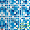 Ver imagem 4 de Papel de Parede Pastilhas Azul Decorativo Envelopamento Adesivo 3m