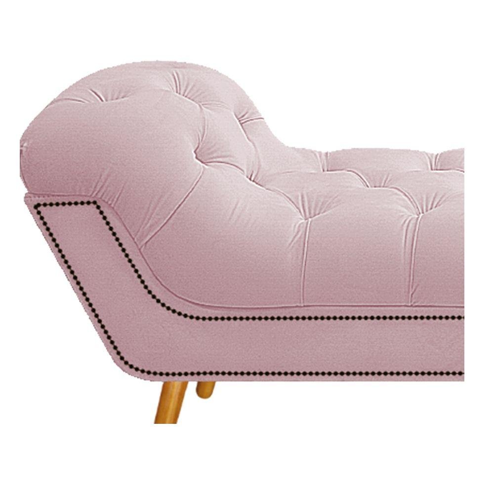 Calçadeira Estofada Veneza 100cm Solteiro Corano Rosa - 3