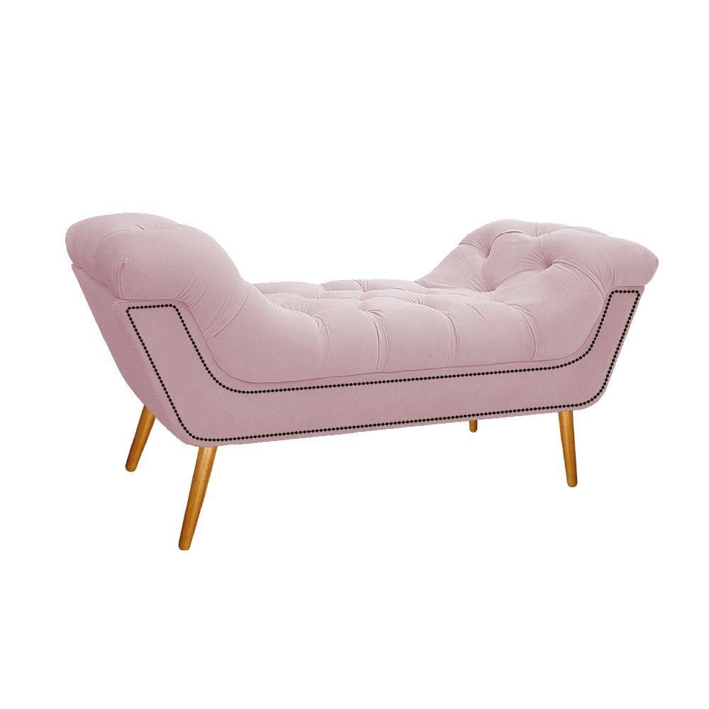 Calçadeira Estofada Veneza 100cm Solteiro Corano Rosa - 1