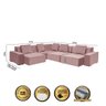 Sofá Dubai 3.77x3.77m de Canto Retrátil - Rosê - 2