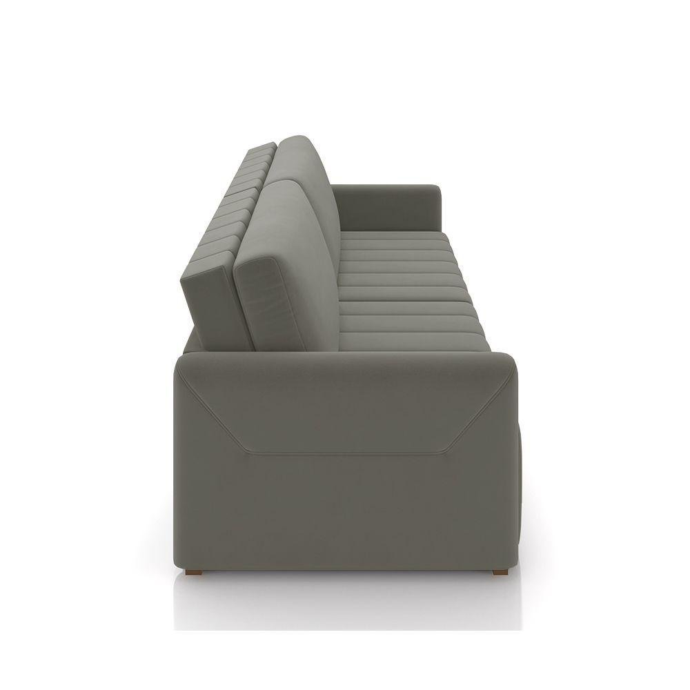 Sofá-cama Decorativo Retrátil Thanos 2 Lugares 192cm Veludo Grafite G45 - Gran Belo - 6