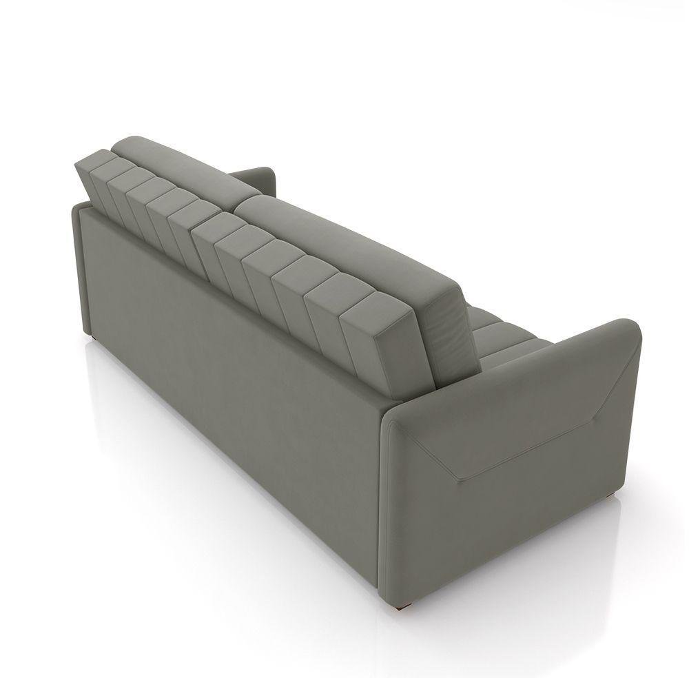 Sofá-cama Decorativo Retrátil Thanos 2 Lugares 192cm Veludo Grafite G45 - Gran Belo - 5