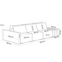 Ver imagem 3 de Sofá Ilha Modular para Sala 342cm com Puff Dublin K01 Veludo Bege e Sintético Preto - Lyam Decor