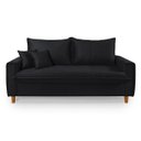 Ver imagem 4 de Sofa Living com Bau Multiuso 3 Lugares Suede Pes em Madeira: Preto