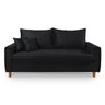 Sofa Living com Bau Multiuso 3 Lugares Suede Pes em Madeira: Preto - 4