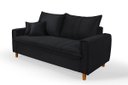 Ver imagem 1 de Sofa Living com Bau Multiuso 3 Lugares Suede Pes em Madeira: Preto