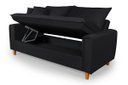Ver imagem 2 de Sofa Living com Bau Multiuso 3 Lugares Suede Pes em Madeira: Preto