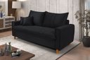 Ver imagem 3 de Sofa Living com Bau Multiuso 3 Lugares Suede Pes em Madeira: Preto