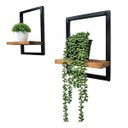 Ver imagem 1 de Kit 2 Prateleiras em Ferro Madeira Cozinha Nicho Industrial Cor Imbuia