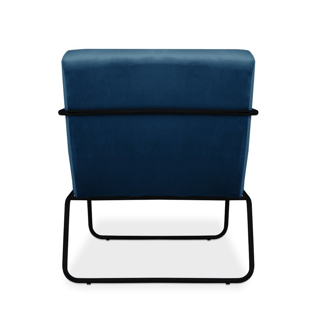 Poltrona Decorativa Taila Larhome Suede Veludo Azul Marinho - 5