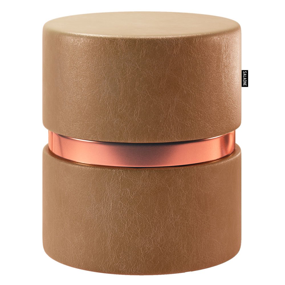 Kit 05 Puffs Bancos Decorativos Redondo Porto 49x43cm Corano Amarula - Desk Design - 3