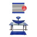 Ver imagem 2 de Gabinete de Vidro 60cm para Banheiro Sérvia Azul Escuro