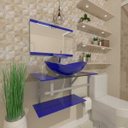 Ver imagem 3 de Gabinete de Vidro 60cm para Banheiro Sérvia Azul Escuro