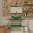 Ver imagem 1 de Gabinete de Vidro 60cm para Banheiro Sérvia Verde