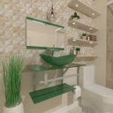 Ver imagem 3 de Gabinete de Vidro 60cm para Banheiro Sérvia Verde