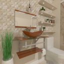 Ver imagem 3 de Gabinete de Vidro 60cm para Banheiro Sérvia Dourado Real