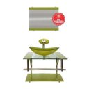Ver imagem 2 de Gabinete de Vidro 60cm para Banheiro Sérvia Verde Oliva