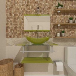 Gabinete de Vidro 60cm para Banheiro Sérvia Verde Oliva - 1