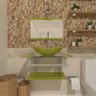 Gabinete de Vidro 60cm para Banheiro Sérvia Verde Oliva - 1
